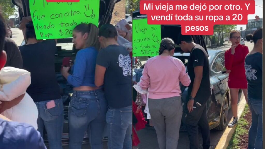 ¡Llévele, llévele! Hombre vende ropa de su expareja a 20 pesos, le fue infiel