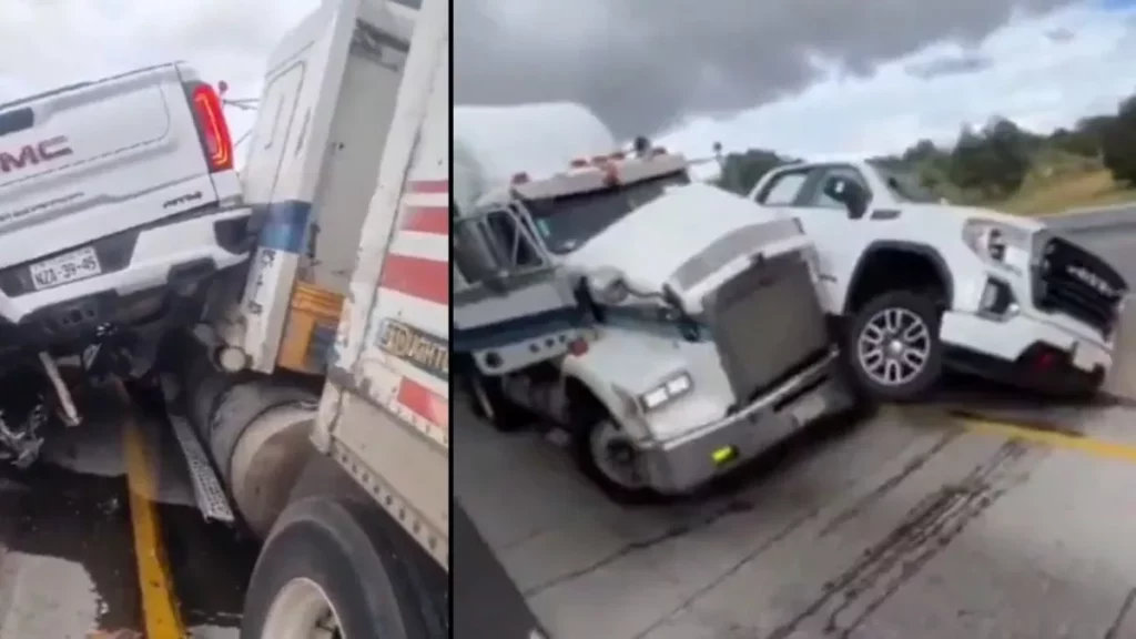 Trailero es atacado a balazos y no dudó en aplastar la camioneta de asaltantes en Arco Norte