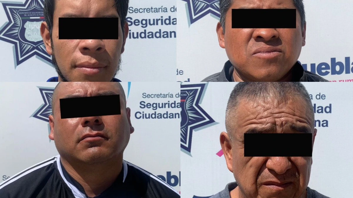 Cuatro hombres fueron detenidos por agentes de la SSC Puebla