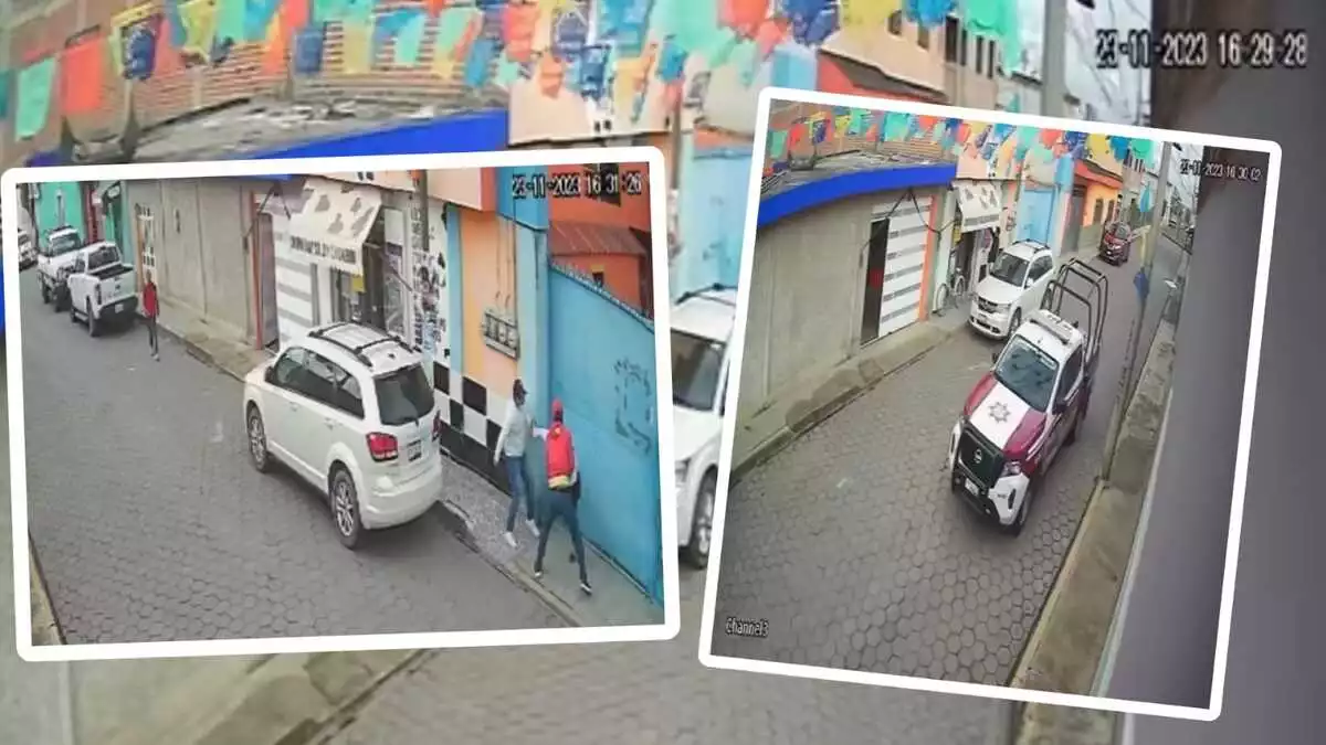 Así asaltaron una tienda a dos calles de la presidencia de San Andrés Cholula (VIDEO)