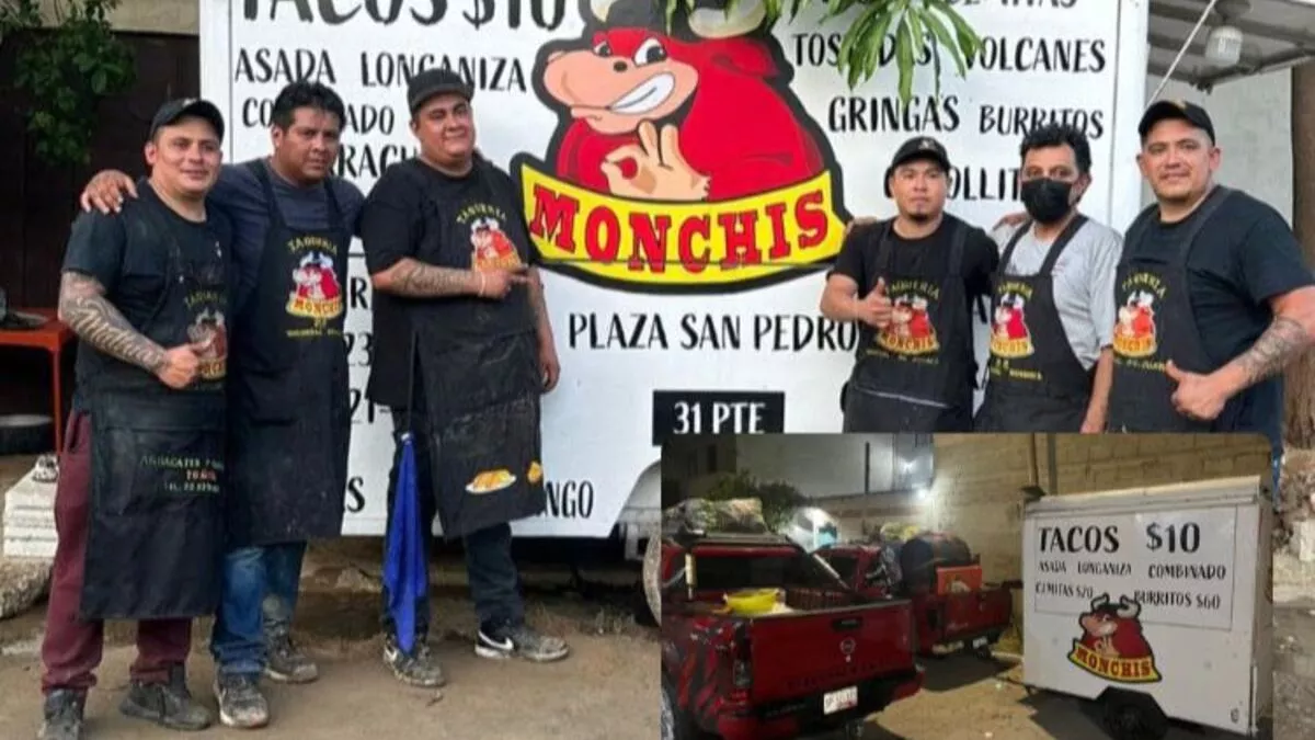 Taquería Monchis regala comida en Acapulco, viajaron desde Puebla