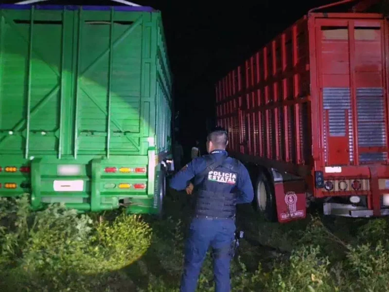 Marinos y policías estatales aseguran dos camiones a huachicoleros en la México-Tuxpan