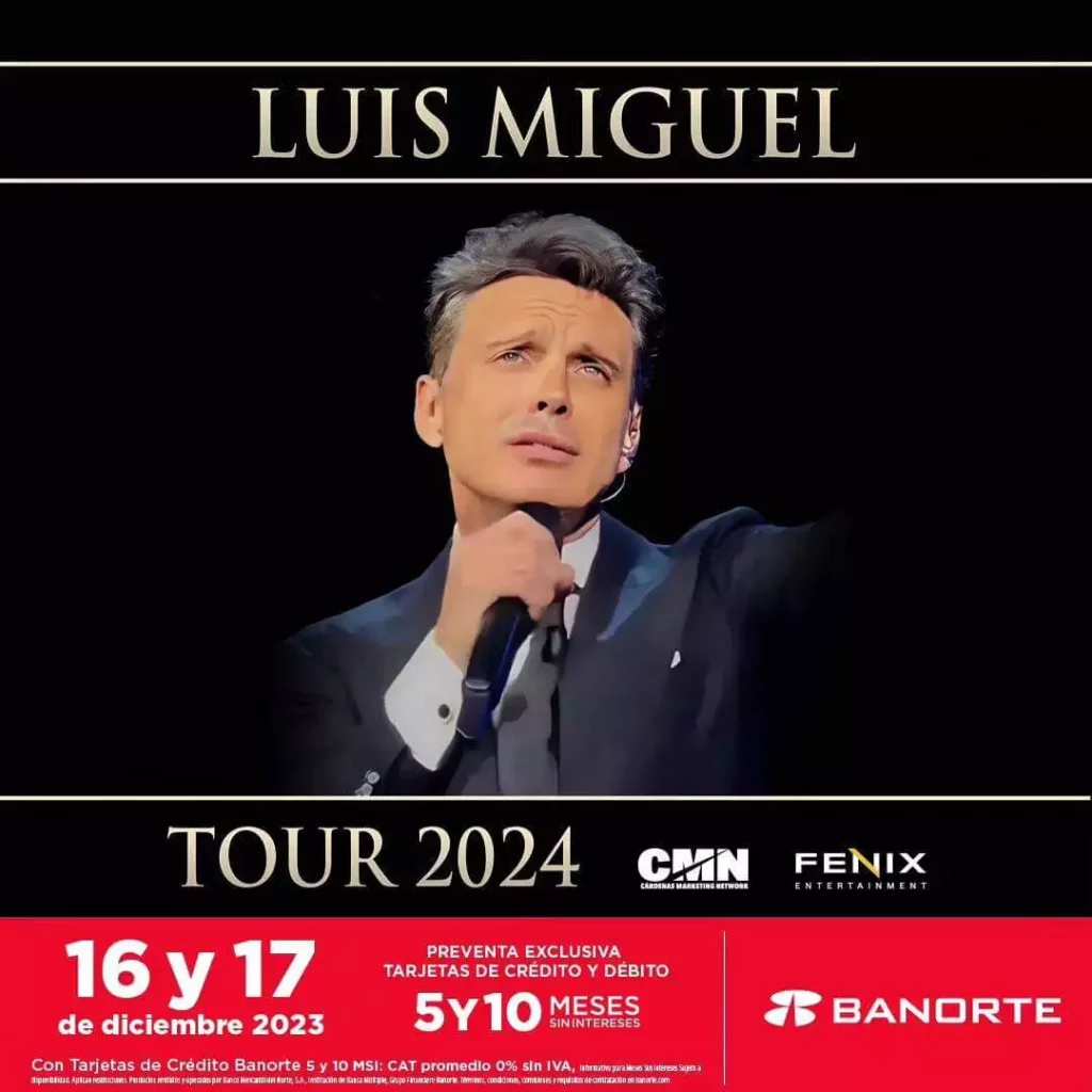 Cartel del tour de Luis Miguel en 2024.