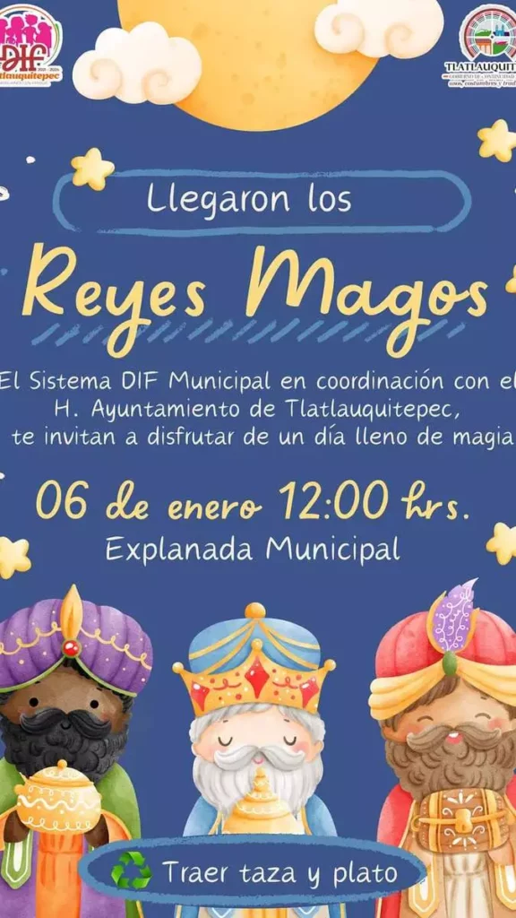 Cartel día de Reyes Magos Tlatlauquitepec