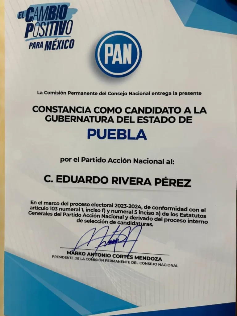 Eduardo Rivera es candidato a gobernador de Puebla, ahora sí
