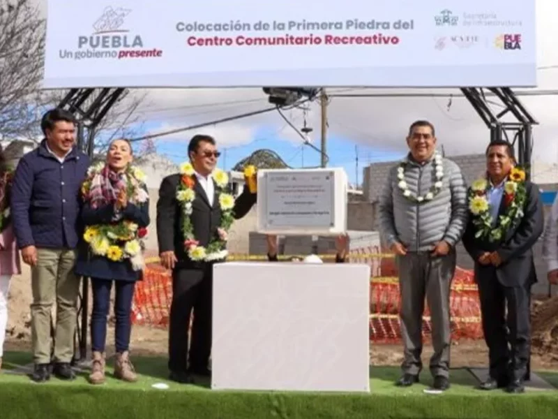 Sergio Salomón inicia obra del Centro Comunitario Recreativo de Acajete, costará 25.2 MDP