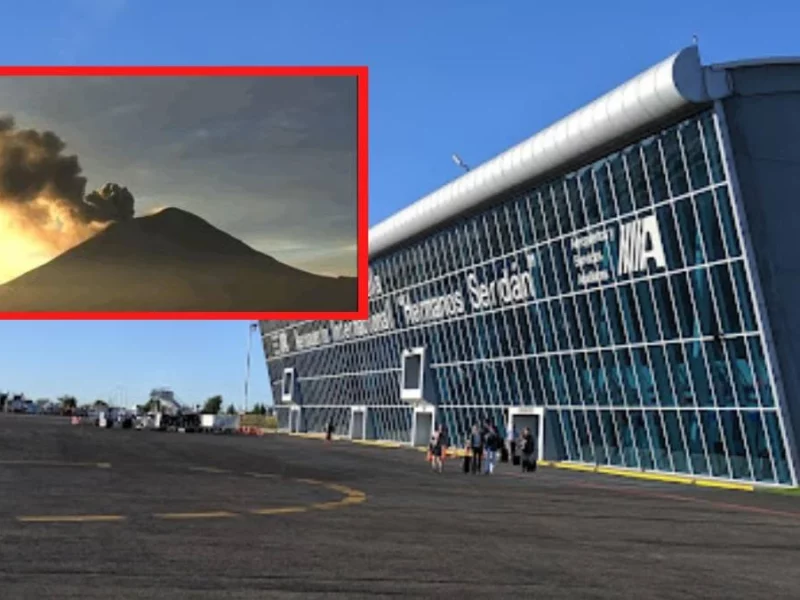 ¡Otra vez! Suspenden vuelos en aeropuerto de Puebla por ceniza volcánica
