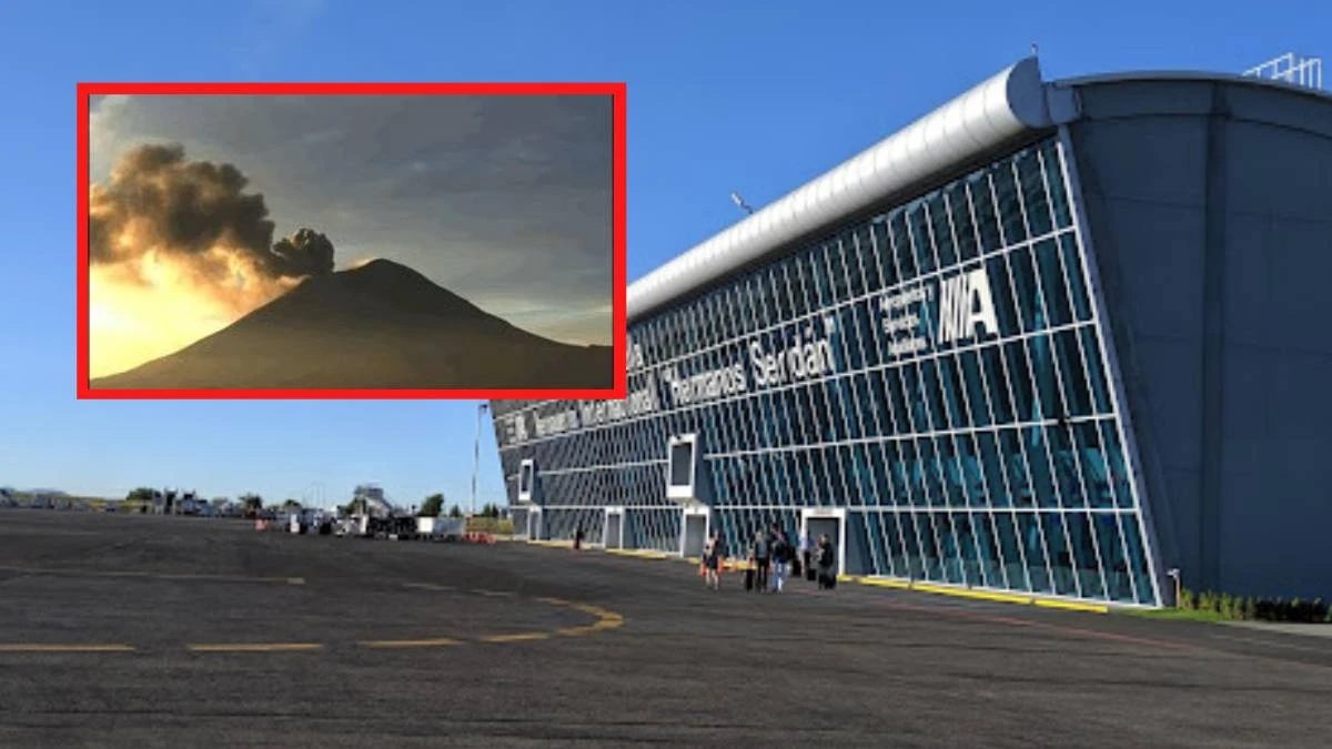 ¡Otra vez! Suspenden vuelos en aeropuerto de Puebla por ceniza volcánica
