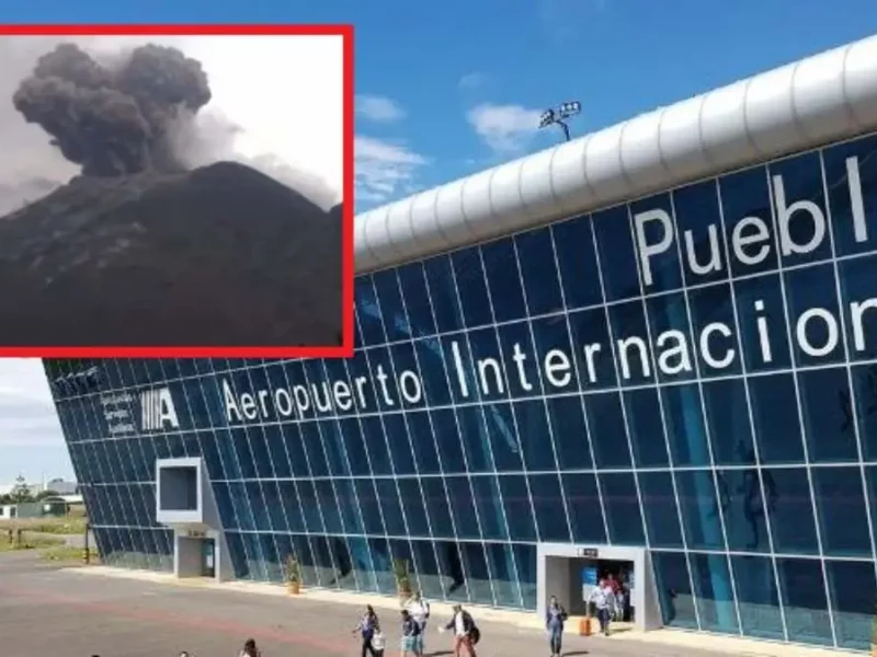 Suspenden vuelos en aeropuerto de Puebla por ceniza del Popocatépetl