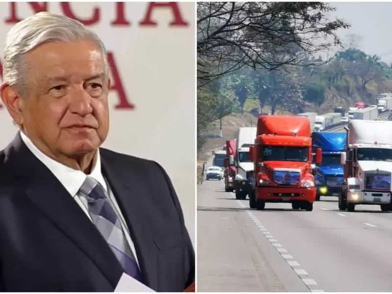 “Chantajistas” llama AMLO a transportistas que bloquean autopistas para exigir seguridad