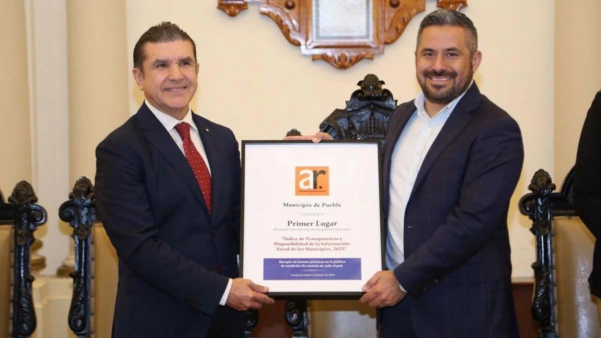 Puebla capital, primer lugar en transparencia: recibe reconocimiento