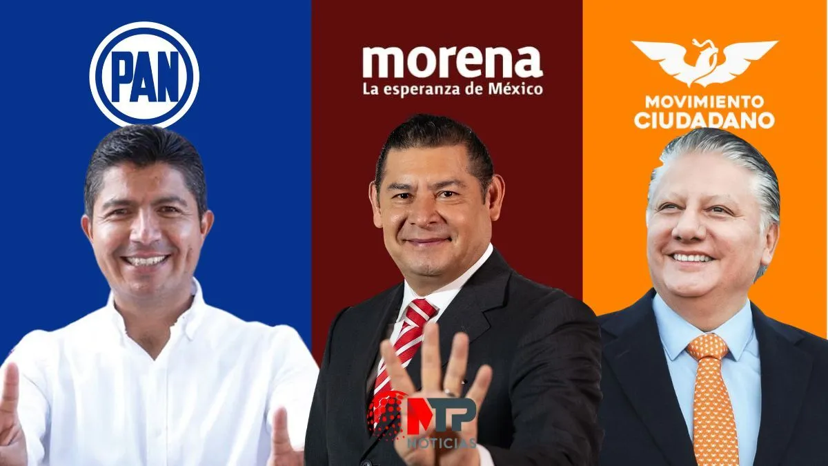 Los candidatos a la gubernatura de Puebla son Alejandro Armenta, Eduardo Rivera y Fernando Morales