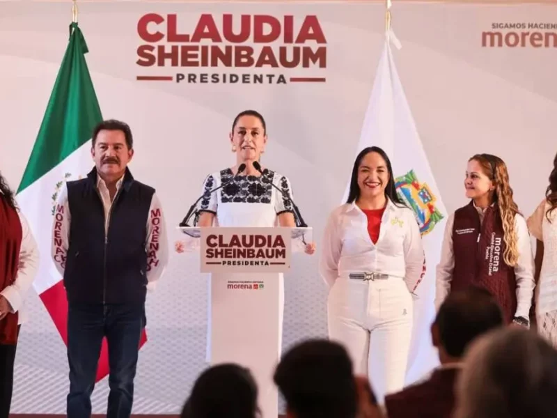Claudia Sheinbaum en Puebla: ampliación de dos carreteras y un tren, propone