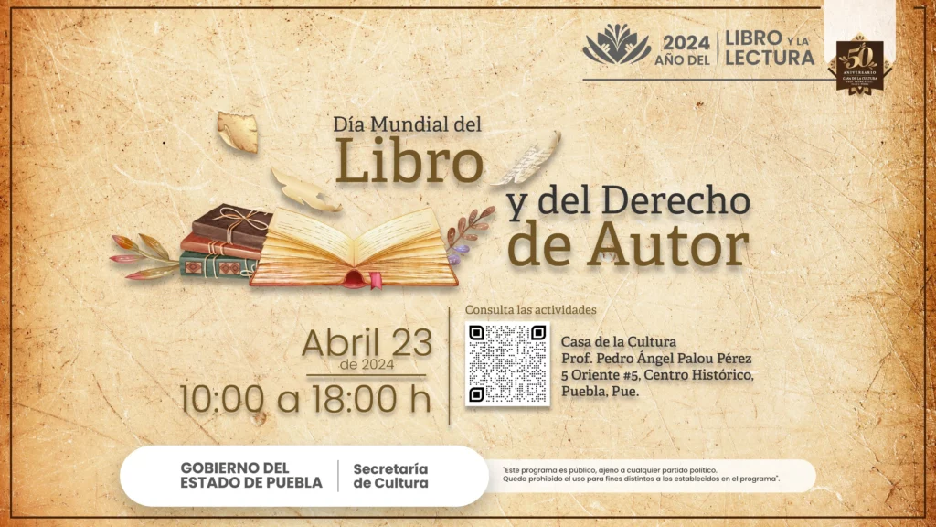 Actividades en Puebla por Día del Libro 2024