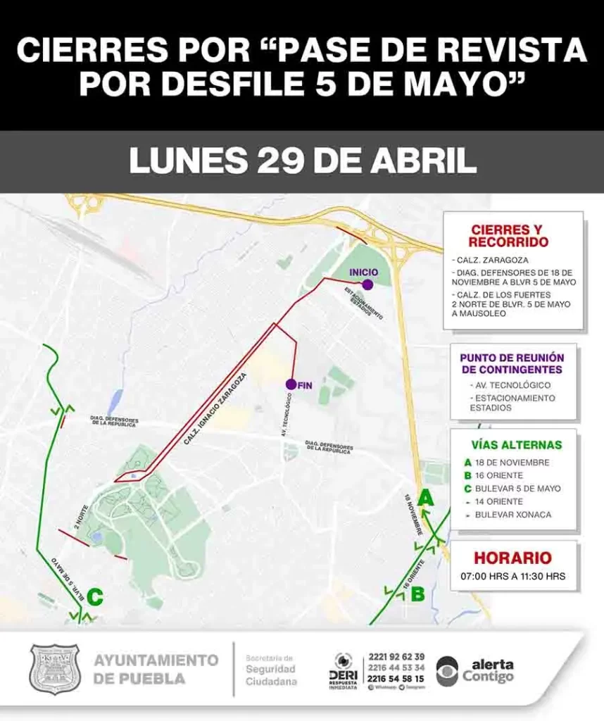 ¡Evita el tráfico! Cerrarán Calzada Zaragoza por ensayo de desfile en esta fecha
