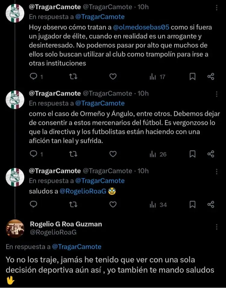Críticas al Club Puebla en red social X.