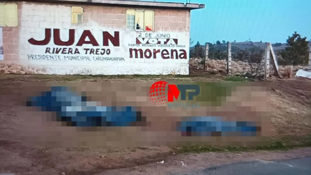 Cadáveres tras enfrentamiento de policías y sicarios en Chignahuapan, Puebla.