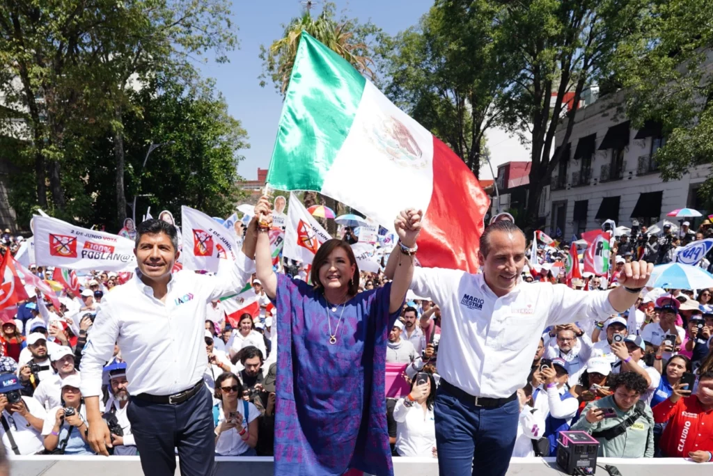 Eduardo Rivera, Xóchitl y Mario Riestra en cierre de campaña