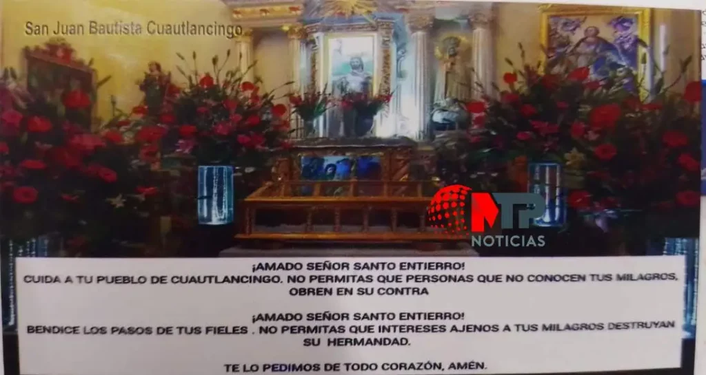 Esta es la estampa religiosa que reparten al llamar a NO votar por Morena en Cuautlancingo
