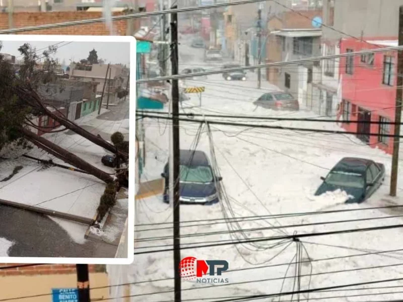 Granizada sorprende a Puebla en tercera ola de calor