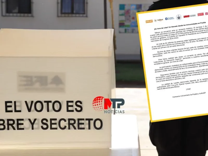 Desde universidades de Puebla convocan a sus alumnos a votar este 2 de junio