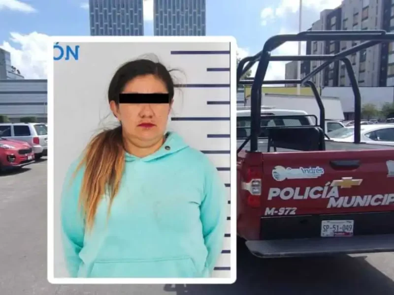 Mujer detenida tras persecusión en San Andrés Cholula