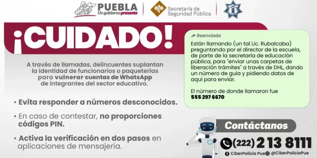 ¡Cuidado, maestros! Alertan sobre robo de cuentas de WhatsApp en Puebla