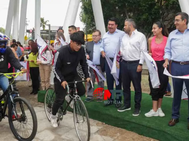 Entrega Sergio Salomón rehabilitación de ciclopista 'Hermanos Serdán' con inversión de 47 MDP