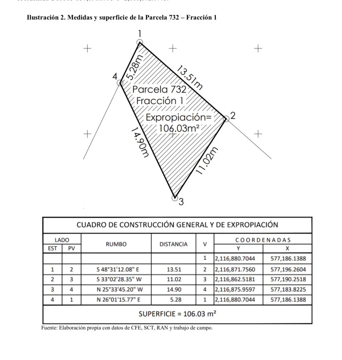 Otro de los croquis de terreno expropiado.