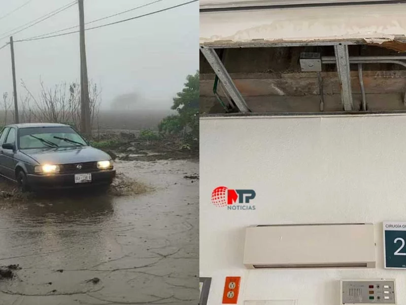 Depresión tropical Chris: se desploma plafón del IMSS Chignahuapan y en Atlixco se desborda río