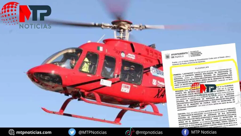 Helicóptero Arcángel ya no opera en Puebla capital: solo sirvió tres meses por 14.1 MDP (DOCUMENTO)