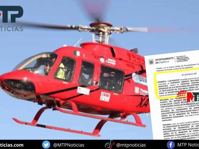 Helicóptero Arcángel ya no opera en Puebla capital: solo sirvió tres meses por 14.1 MDP (DOCUMENTO)