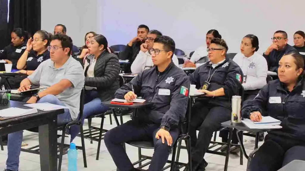 La Secretaría de Seguridad Pública y Protección Ciudadana de San Andrés Cholula Mantienen capacitación en la Policía.