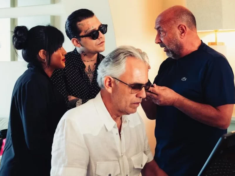 Christian Nodal presume ‘palomazo’ con Andrea Bocelli en Italia