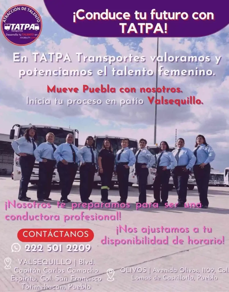 ¿Mujeres, buscan trabajo? Contratan para operar alimentadoras de RUTA Puebla