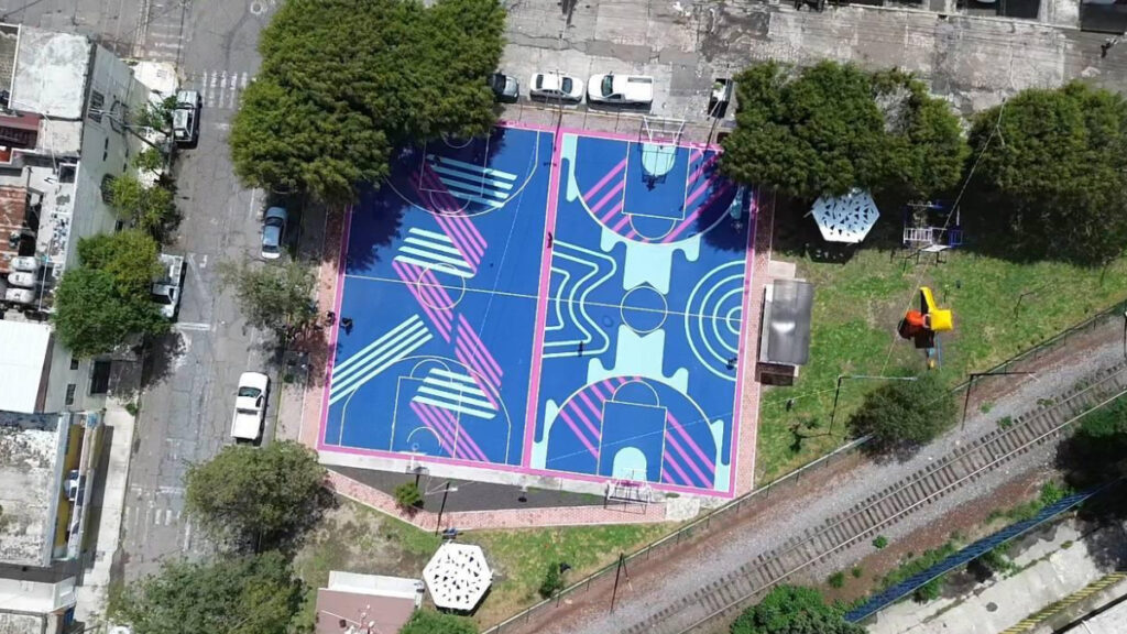 Cancha deportiva del parque Los Pinos Junta Auxiliar de la Libertad
