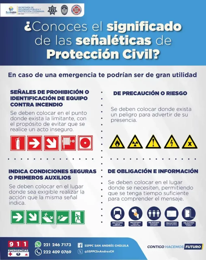 Promueve San Andrés Cholula uso e información de señalamientos en protección civil