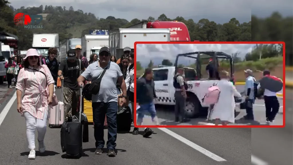 Guardia Nacional regresa en patrullas a pasajeros atrapados en la México-Puebla