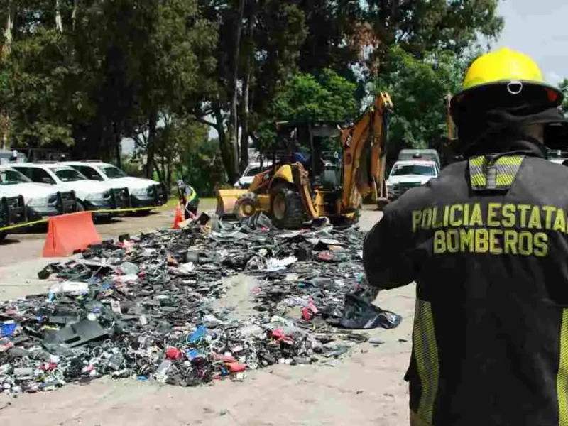 Destruye Seguridad Pública más de 3 mil 400 celulares asegurados en cárceles en Puebla