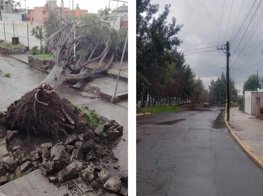 Se inunda la Recta a Cholula, auto pierde su facia trasera