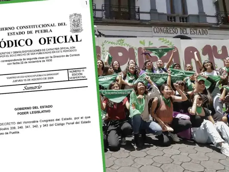 Ya es ley la despenalización del aborto en Puebla: publican decreto en Periódico Oficial