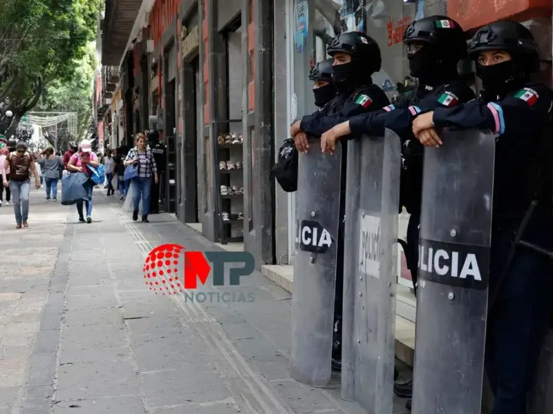 Operativo en Centro Histórico de Puebla: evitan que se instalen ambulantes