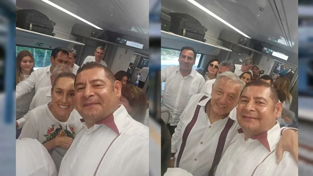 Armenta acompaña a AMLO y Sheinbaum a recorrido del Tren Maya