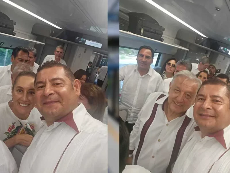 Armenta acompaña a AMLO y Sheinbaum a recorrido del Tren Maya