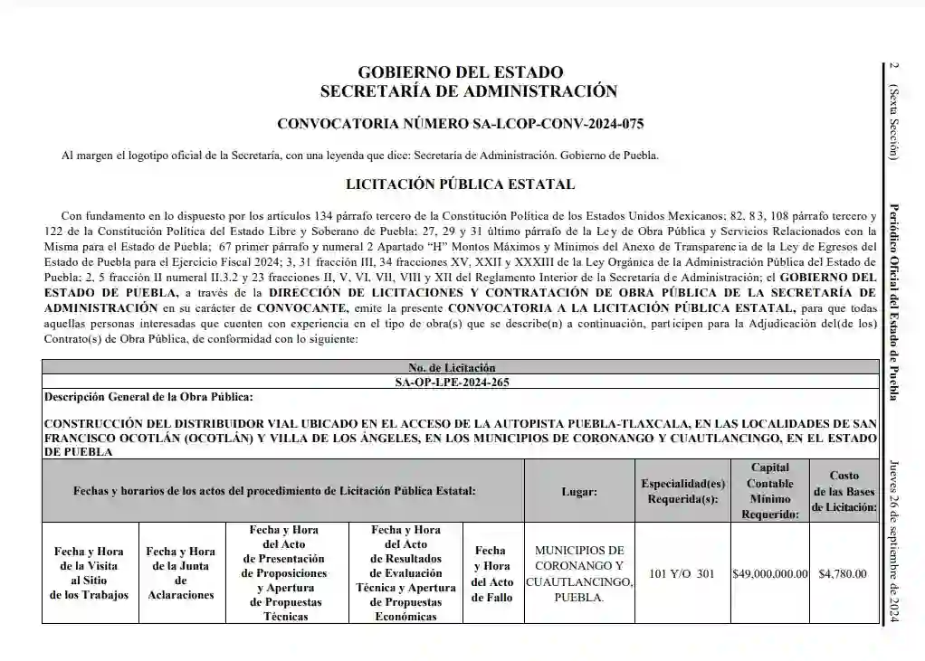 En 45 días construirán distribuidor vial en Coronango