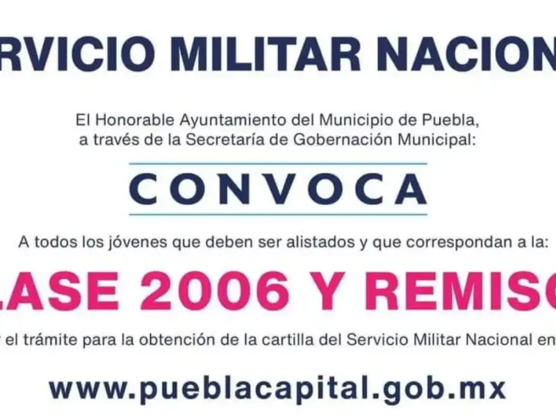 Últimos días para tramitar tu cartilla militar en Puebla capital