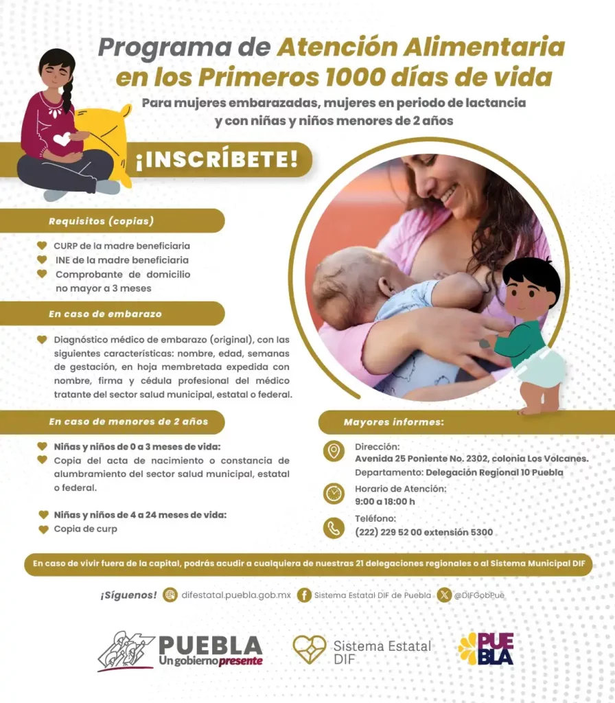 ¿Conoces el programa alimentario del DIF Puebla para tu bebé? Así te puedes inscribir