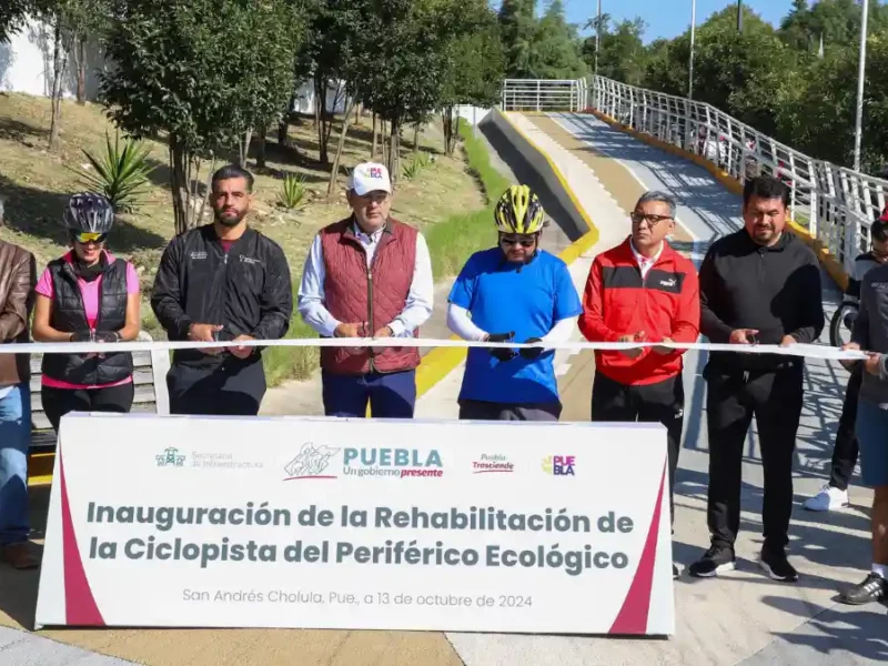 Con 65 MDP rehabilita Sergio Salomón ciclopista del Periférico; así quedó