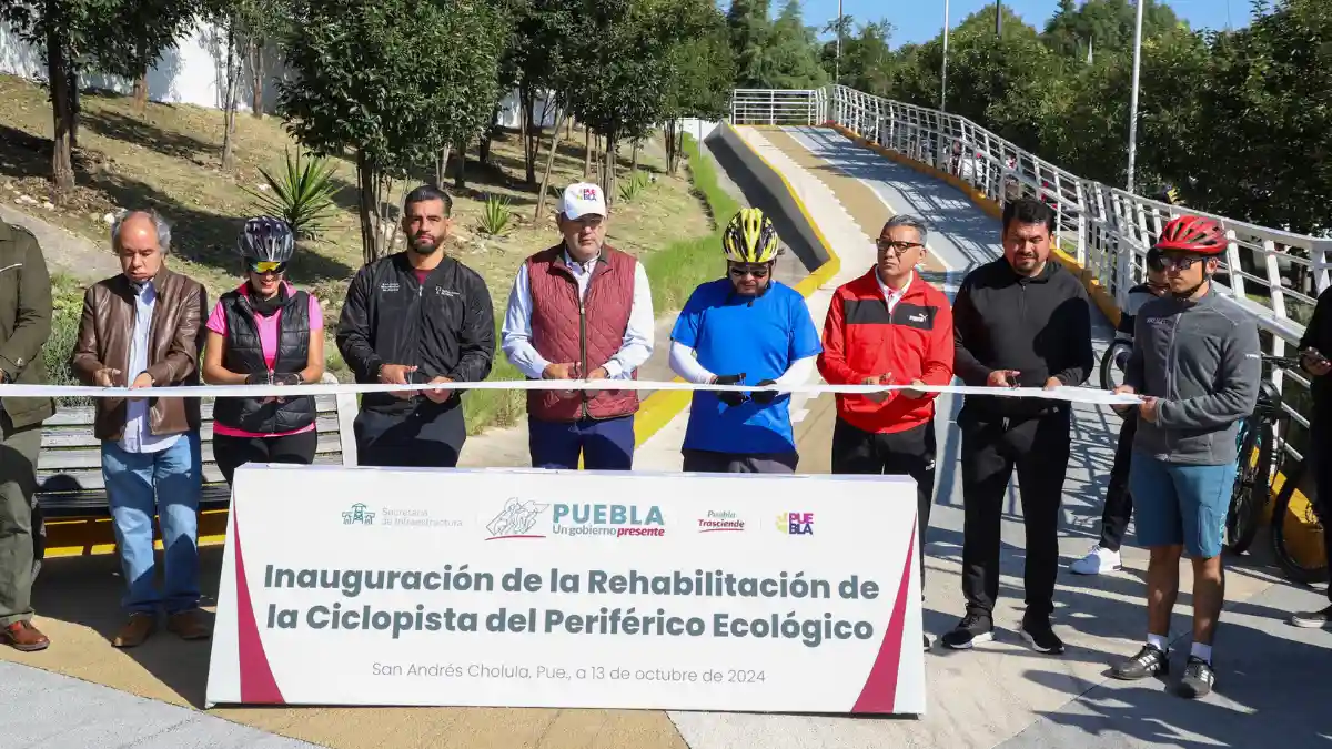 Con 65 MDP rehabilita Sergio Salomón ciclopista del Periférico; así quedó