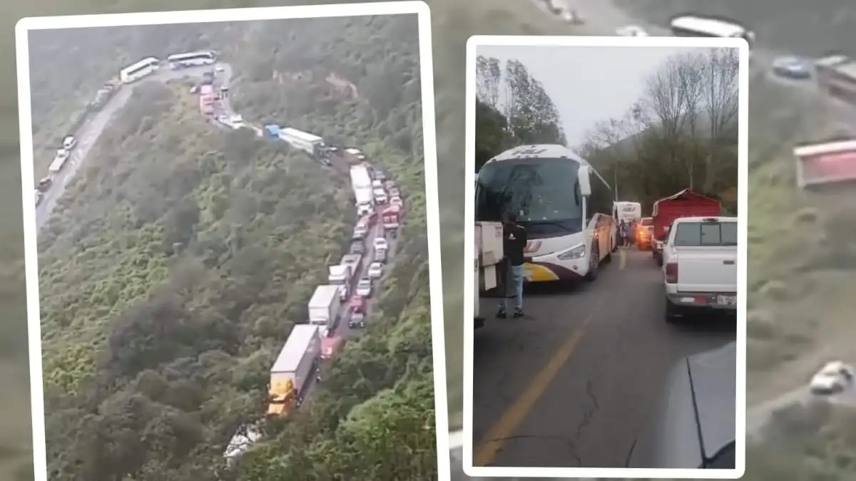 Caos en Cumbres de Acultzingo por derrumbe en la Puebla-Orizaba